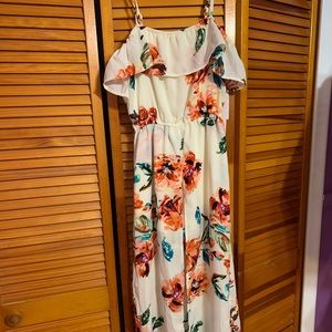 White floral romper dress